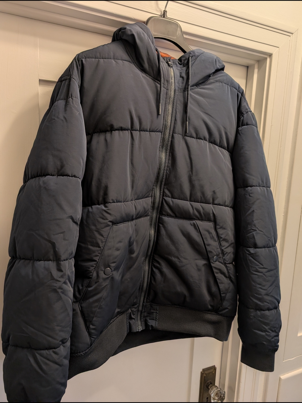 H&M Men's Label Of Graded Goods Puffer Style Navy Blue Jacket XL